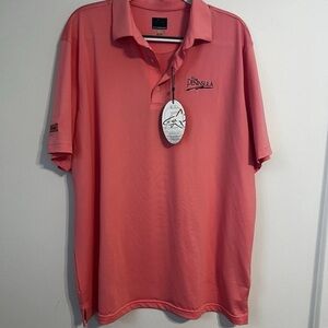 Greg Norman Men’s Golf Polo The Peninsula Peach Size XL Troon NEW W/ TAGS